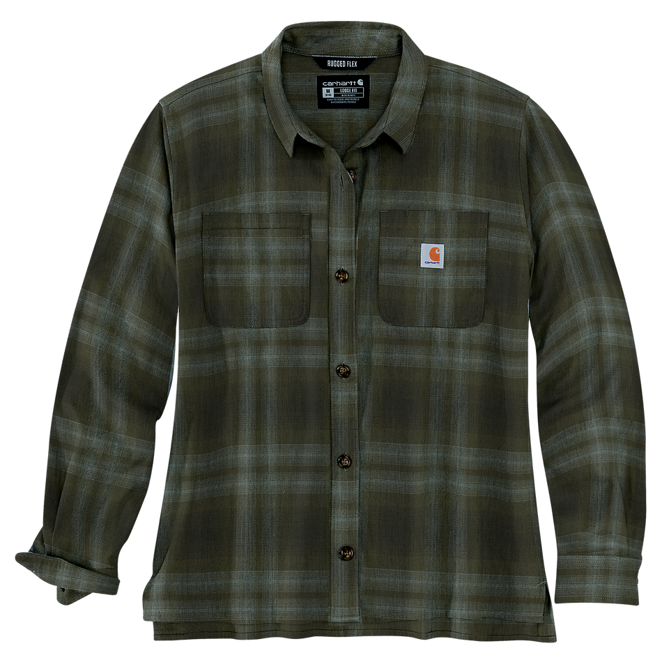 Loose Fit Flannel Shirt - 105574 Basil