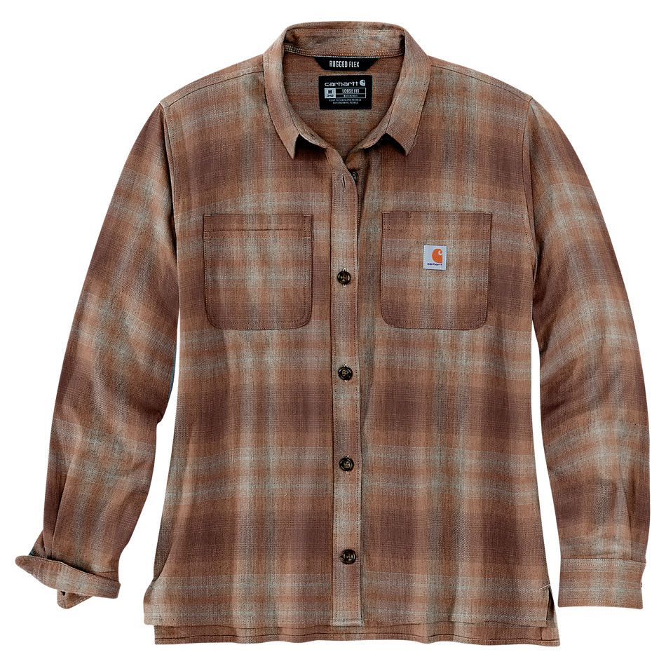 Loose Fit Flannel Shirt - 105574 Stucco