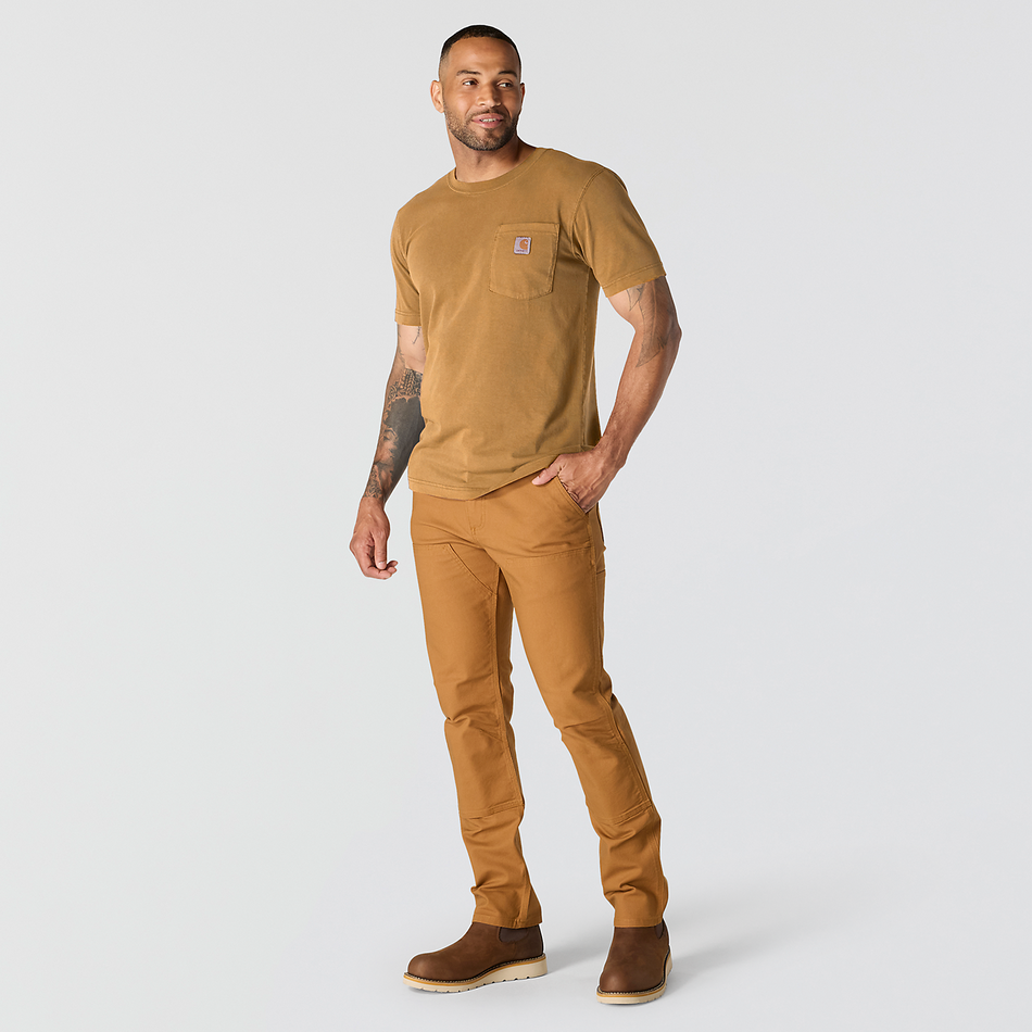 Relaxed Fit Lightweight Garment Dyed Pocket T-Shirt - 106252 BRN