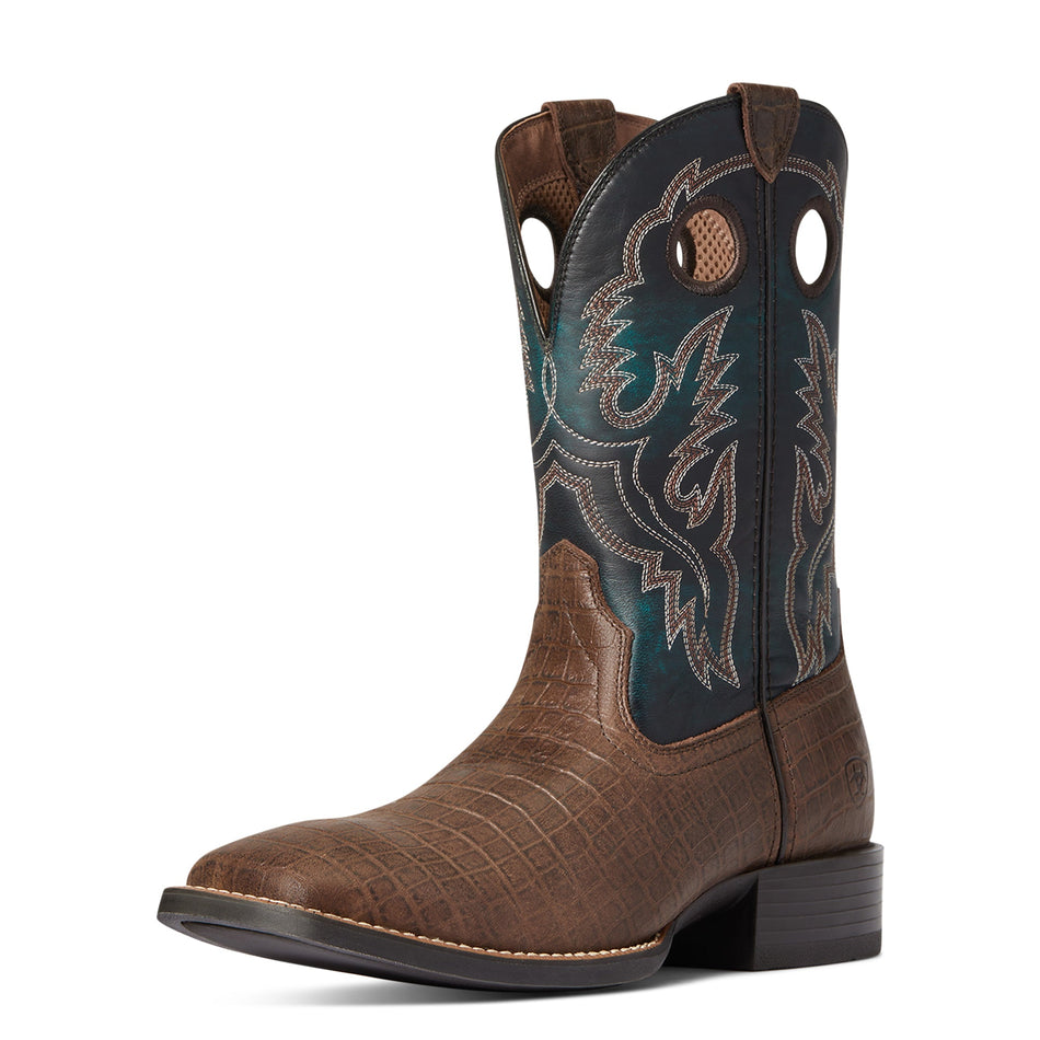 Ariat Sport Buckout - Chocolate croc print/deep azul - 44  D - last size