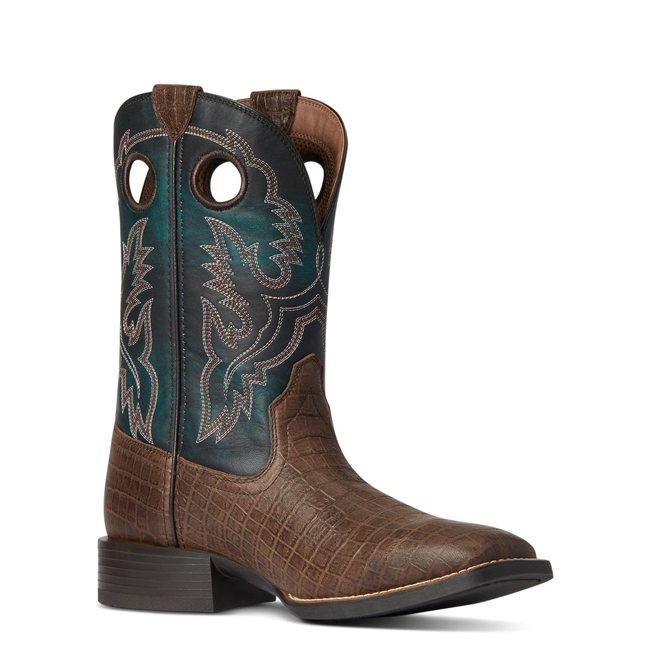 Ariat Sport Buckout - Chocolate croc print/deep azul - 44  D - last size