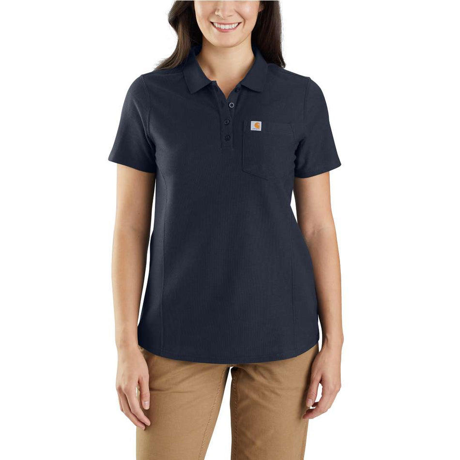 Kurzarm-Polo Navy Damen