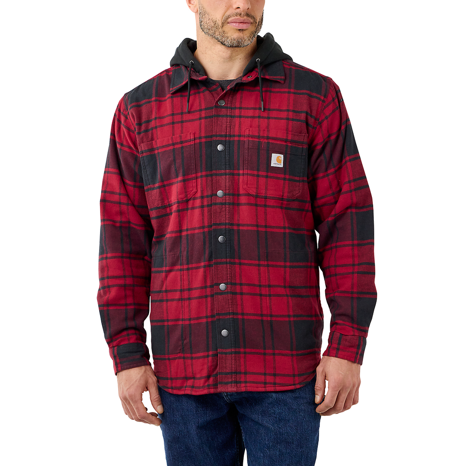 Carhartt Hooded Shirt Jacket - Oxblood 105621